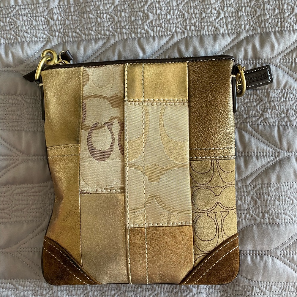 Coach Gold patchwork crossbody bag